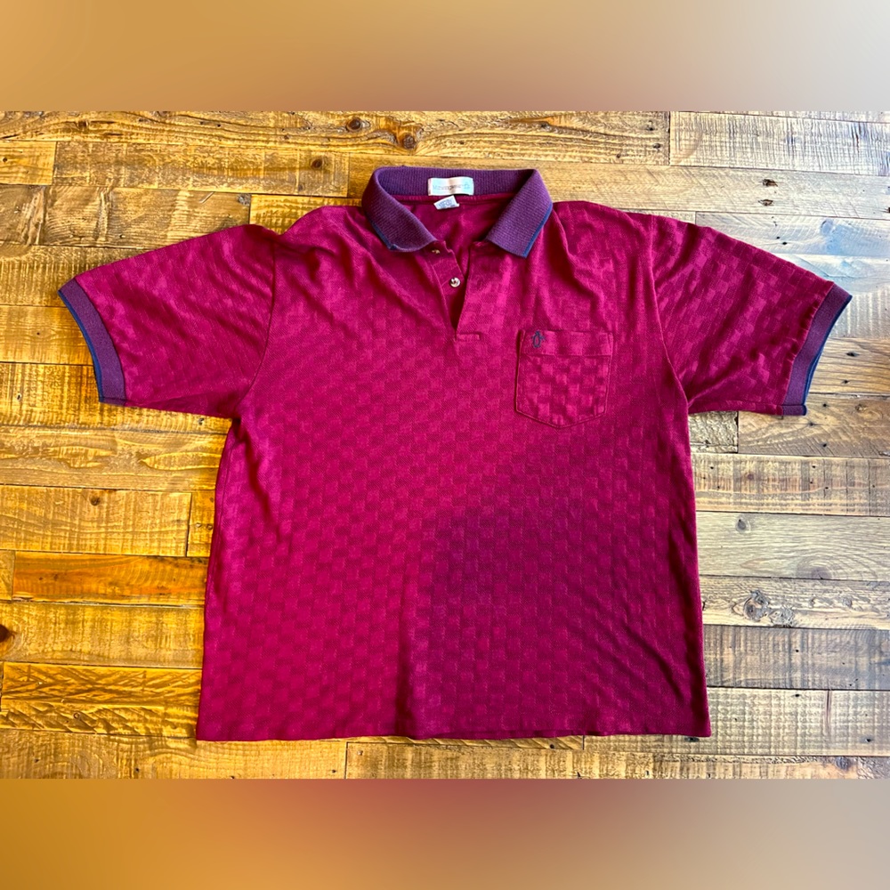 Vintage Munsingwear Penguin Men's Size L Golf Polo All Over Print Red